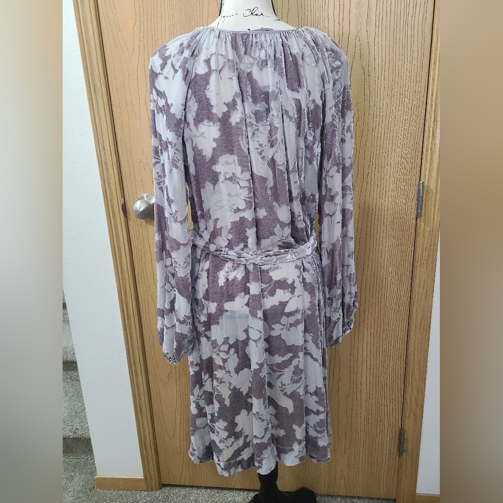 Jade Collection Johnny Was Velvet Burnout Floral Fairycore Tie Tassel Boho Dress - Picture 4 of 6